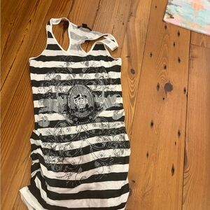 Striped Black and White Tank   Top